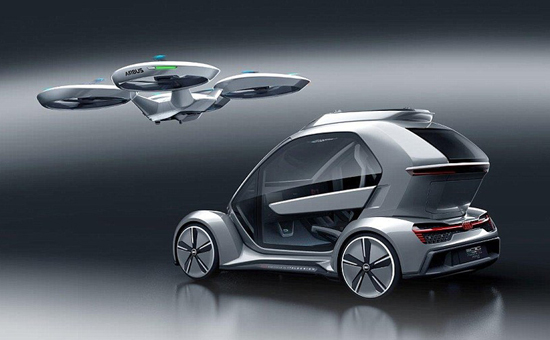 奧迪攜手空客推無(wú)人機(jī)汽車(chē)概念交通工具：可在任何地方起降
