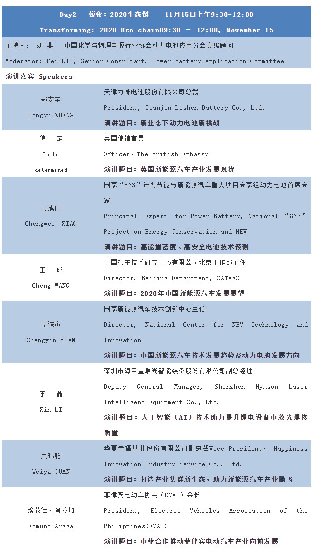 第四屆動(dòng)力電池應(yīng)用國(guó)際峰會(huì)（CBIS2019）詳細(xì)議程公布
